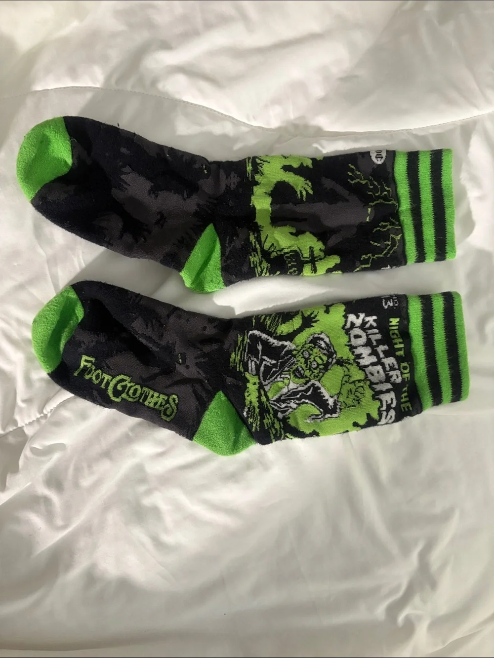 Men's Black & Neon Green 'Killer Zombies' Crew Socks